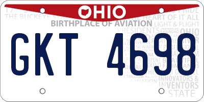 OH license plate GKT4698