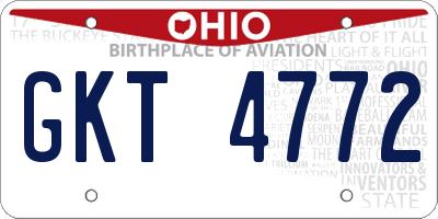 OH license plate GKT4772