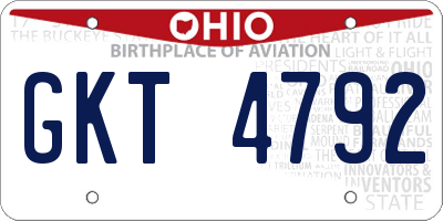 OH license plate GKT4792