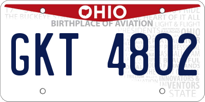 OH license plate GKT4802