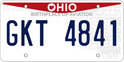 OH license plate GKT4841