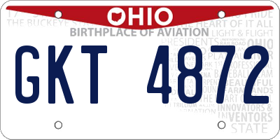 OH license plate GKT4872