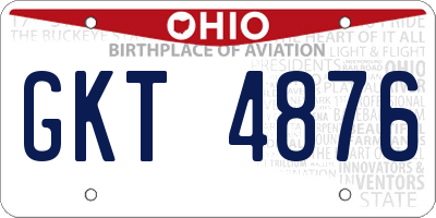OH license plate GKT4876