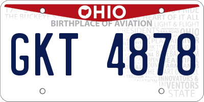 OH license plate GKT4878