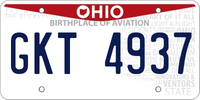 OH license plate GKT4937