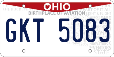 OH license plate GKT5083