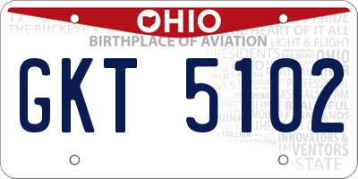 OH license plate GKT5102