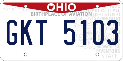 OH license plate GKT5103
