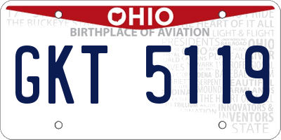 OH license plate GKT5119