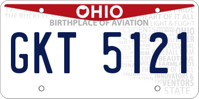 OH license plate GKT5121
