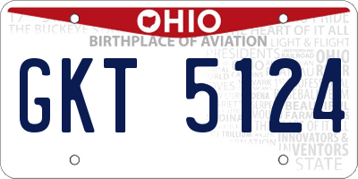OH license plate GKT5124