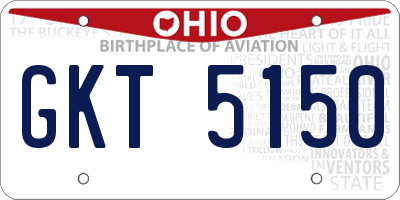 OH license plate GKT5150