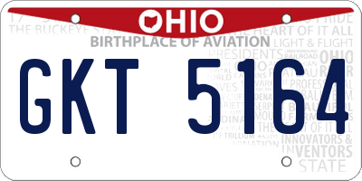 OH license plate GKT5164