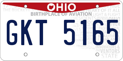 OH license plate GKT5165