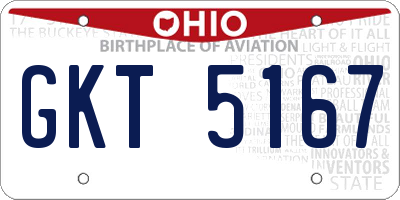 OH license plate GKT5167