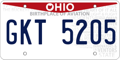 OH license plate GKT5205