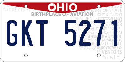 OH license plate GKT5271