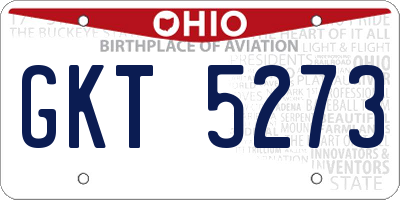 OH license plate GKT5273