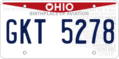 OH license plate GKT5278