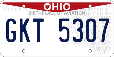 OH license plate GKT5307