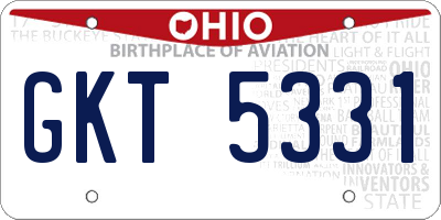 OH license plate GKT5331