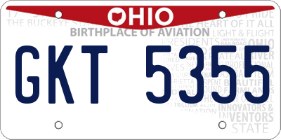 OH license plate GKT5355
