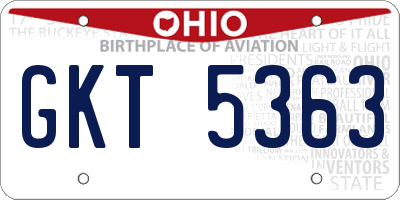 OH license plate GKT5363