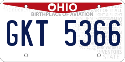 OH license plate GKT5366