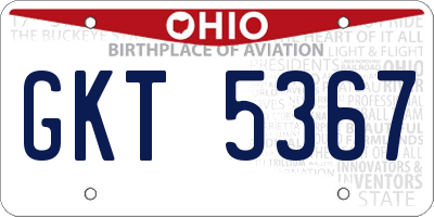 OH license plate GKT5367