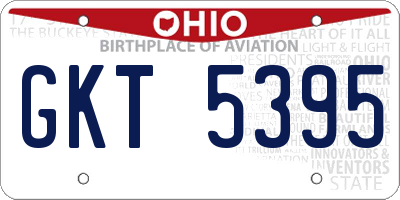 OH license plate GKT5395