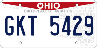 OH license plate GKT5429