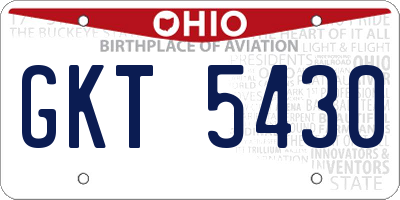 OH license plate GKT5430