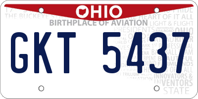 OH license plate GKT5437