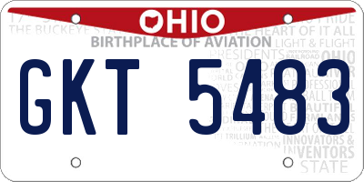 OH license plate GKT5483