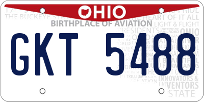 OH license plate GKT5488
