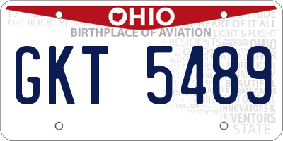 OH license plate GKT5489