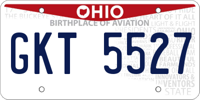 OH license plate GKT5527