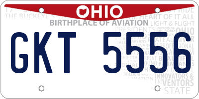 OH license plate GKT5556