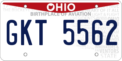 OH license plate GKT5562