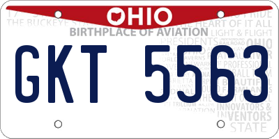 OH license plate GKT5563
