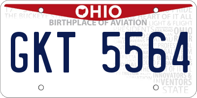 OH license plate GKT5564