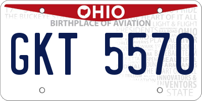 OH license plate GKT5570