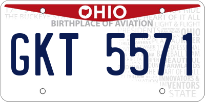OH license plate GKT5571