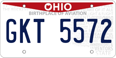 OH license plate GKT5572