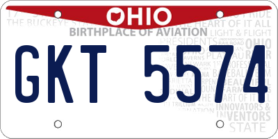 OH license plate GKT5574