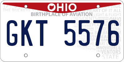 OH license plate GKT5576