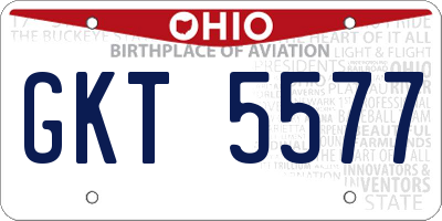 OH license plate GKT5577