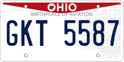 OH license plate GKT5587