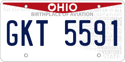 OH license plate GKT5591