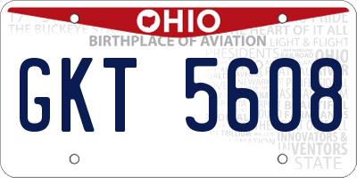 OH license plate GKT5608